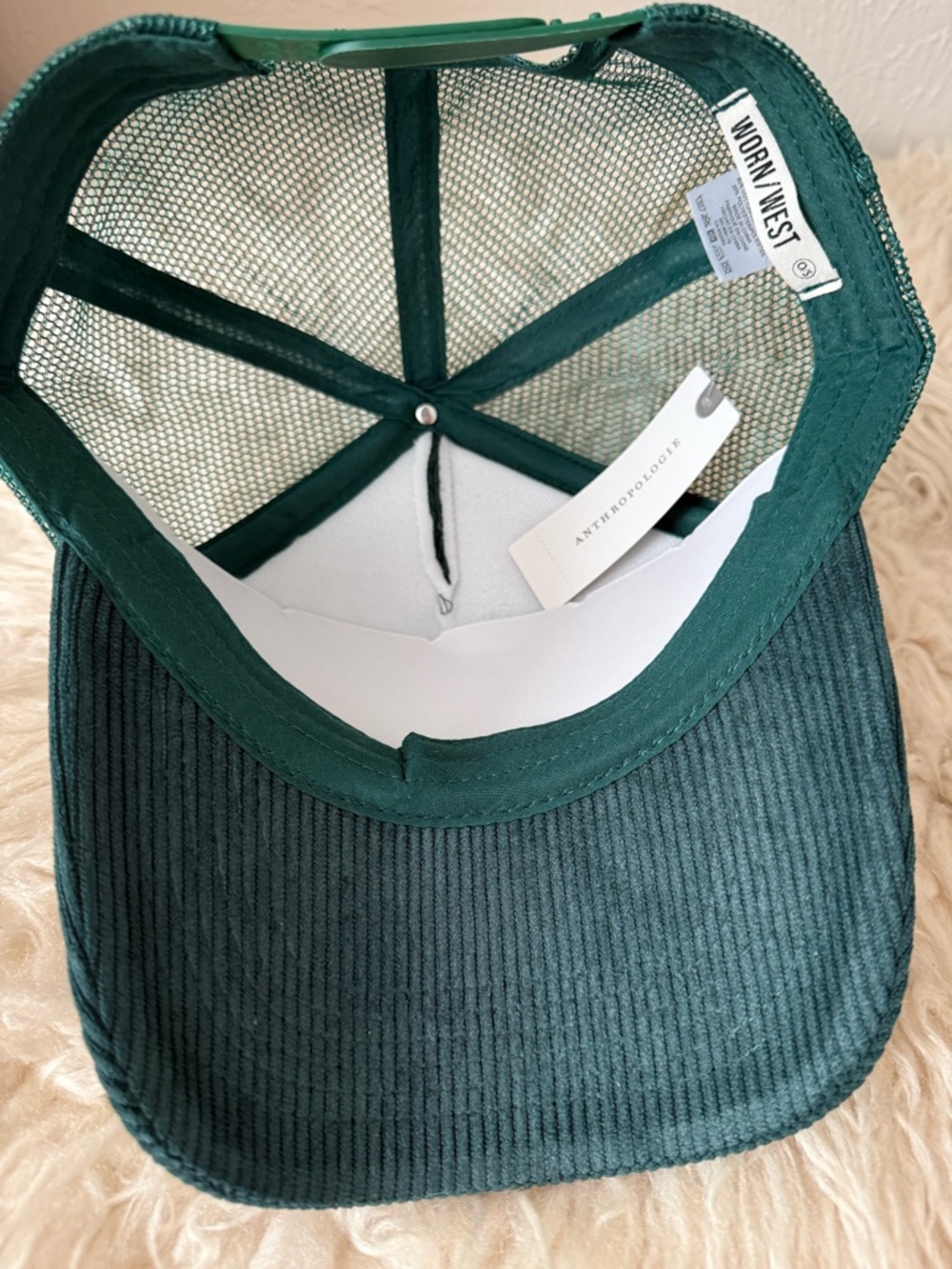 Anthropologie Worn/West Chalet Corduroy Trucker Hat - Dark Green - Picture 6 of 7